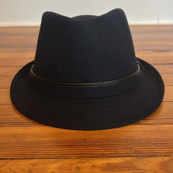 Classic Dark Navy Blue Herschel Hat Co Wool Fedora Hat Size Large - Picture 5 of 10